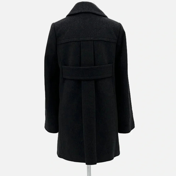 J. Crew 100% Wool Double Breasted Pea Coat in Charcoal - Size 0 - Picture 3 of 6